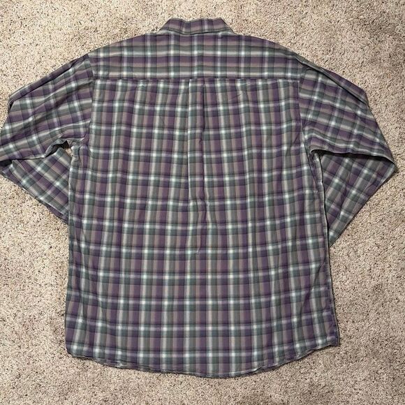Cinch Men’s Plaid Button Down Western Shirt Size XL Purple Green Long Sleeve - Picture 5 of 7